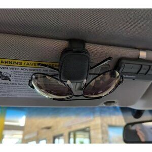 2 Packs Sunglasses Holders for Car Visor - Magnetic Leather Sunglasses Holder